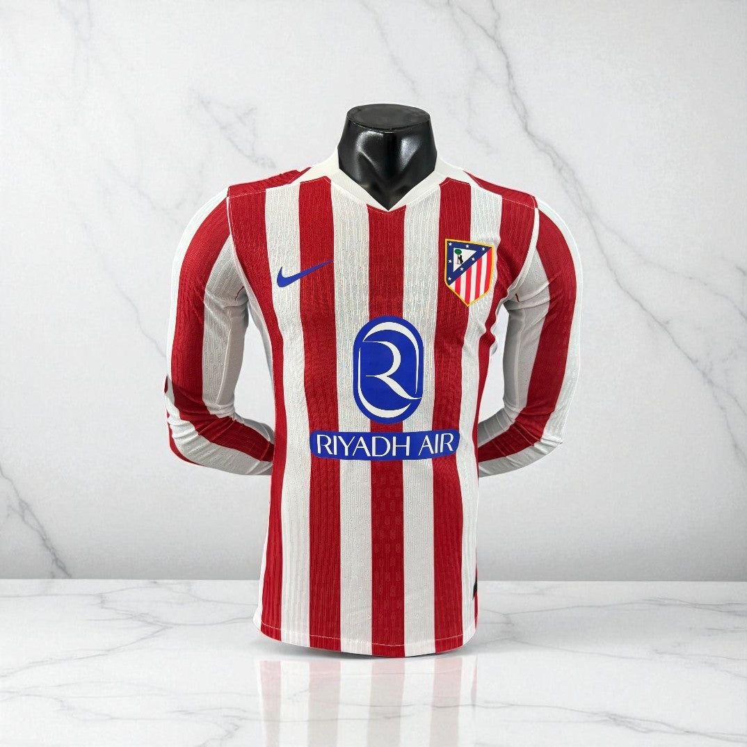 🔴⚪ Maillot Atlético Madrid Domicile – Édition Authentique Player Nike (Manches Longues)
