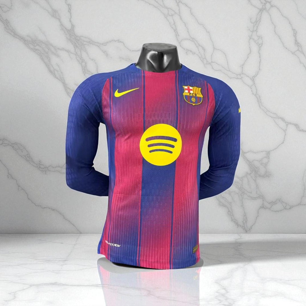 🔵🔴 Maillot FC Barcelone Domicile – Édition Authentique Player Nike (Manches longues)