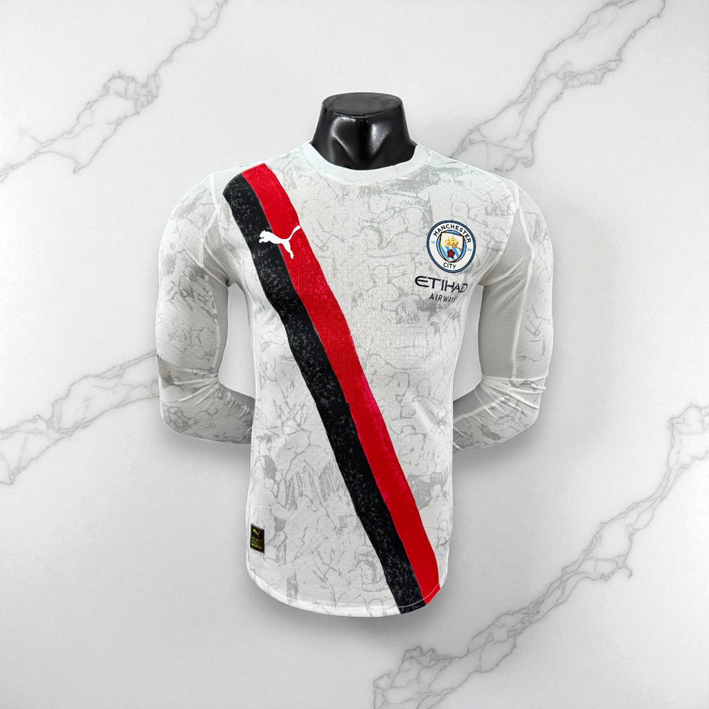 ⚪ Maillot Manchester City Extérieur – Manches Longues – Édition Authentique Player Puma