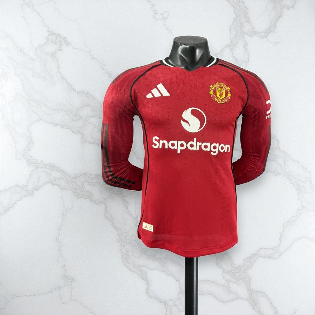 🔴 Maillot Manchester United Domicile – Manches Longues – Édition Authentique Player Adidas